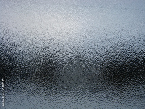 Large drops of water on the window