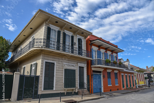 Shotgun houses in the French quarter of New Orleans (USA)