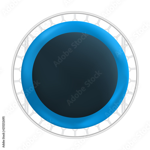 Top view trampoline icon. Realistic illustration of top view trampoline vector icon for web design isolated on white background