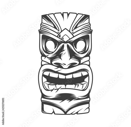 Hawaiian traditional tribal tiki mask