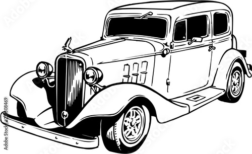 1933 Chevy Sedan Vector Illustration