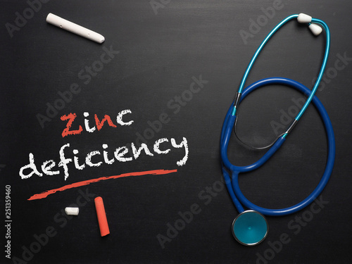 The words zinc deficiency on a chalkboard