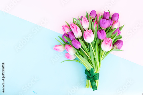 Pink fresh tulips