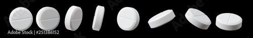 Different angles of white pill
