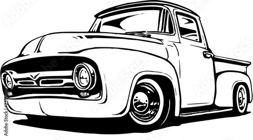 1956 Ford Pickup Vector Illustration