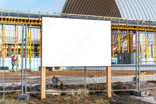 information board near the construction site