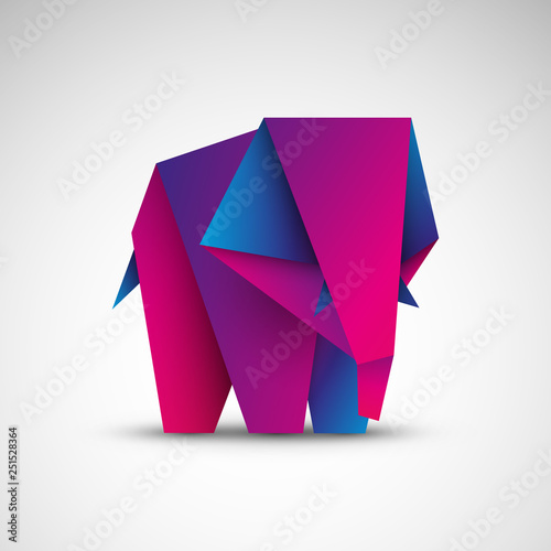 słoń origami wektor