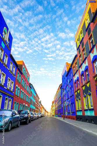 Colorful facades of houses 