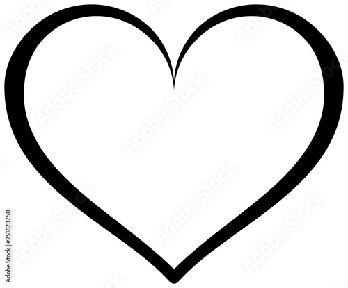 Simple heart outline icon. Vector love symbol.