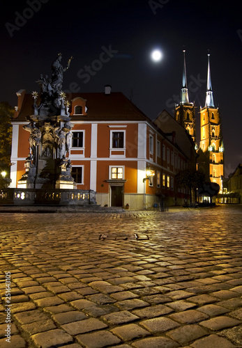 Old Town in Wroclaw by night, Poland
