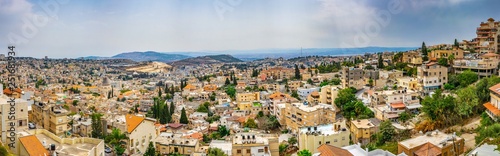 Cityscape of Nazareth with Basilica of the annunciation, Israel