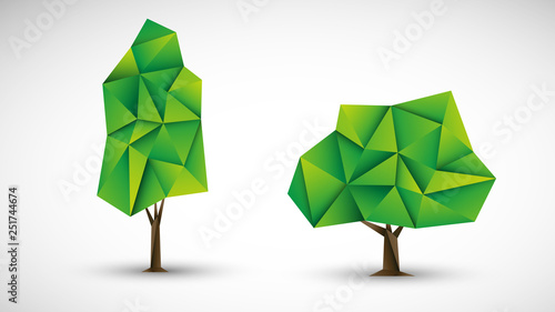 drzewa origami wektor