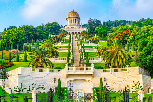 Beautiful Bahai gardens in Haifa, Israel