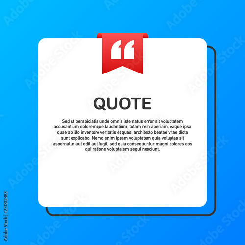 Quote background . Creative Modern Material Design Quote template. Vector illustration.