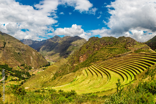 Inca ancient ruins at Pisac Archaeological site, Peru