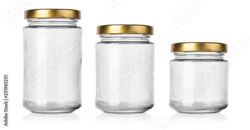 empty glass jar isolated