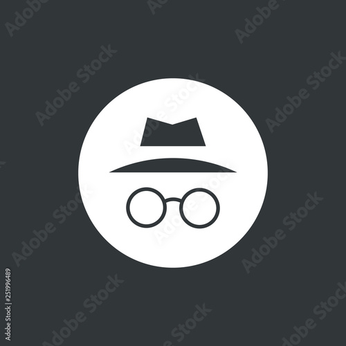 Incognito icon vector illustration. Browse in private. Isolated in white circle.