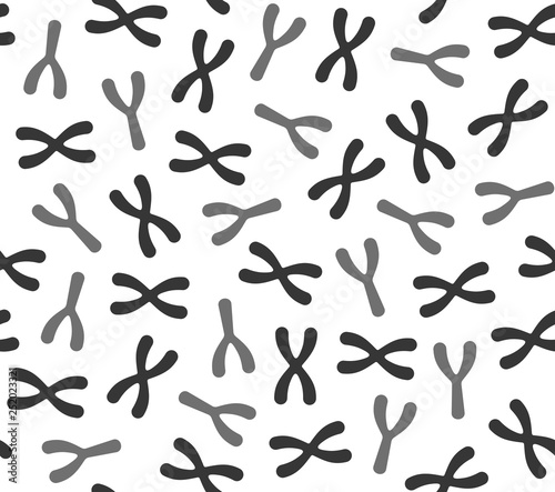 Seamless Chromosomes Pattern on White Background. Vector