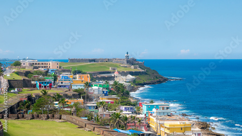 Panorama of La Perla slum in old San Juan, Puerto Rico