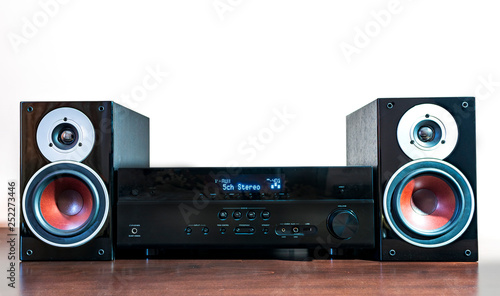 Hi-Fi stereo system musical player, power receiver, speakers, multimedia center