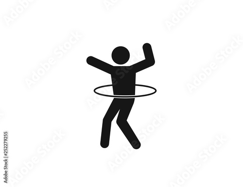 Hula hoop. Hula hoop exercises glyph icon vector on white background. Flat vector hula hoop exercises icon symbol sign from modern gym and fitness collection for mobile concept and web apps design.