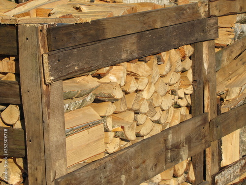 firewood is poured