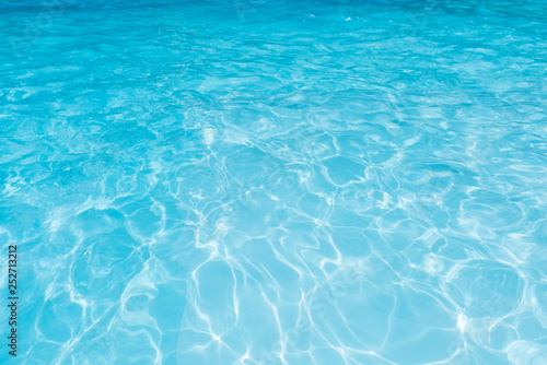 Blue water in swimming pool for background and abstract, Beautiful ripple wave and motion in pool