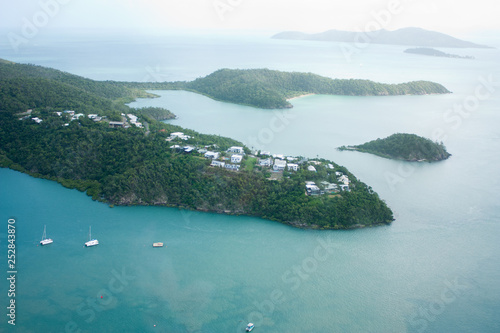Aerial picture of one of the islands in Whitsundays in Australia