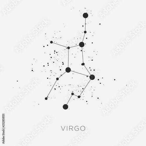 Star constellation zodiac virgo black white vector