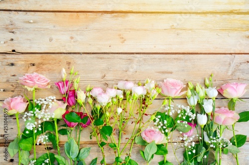 Blumenstrauß mit Rosen - Grußkarte zum Muttertag - Hochzeit - Geburtstag