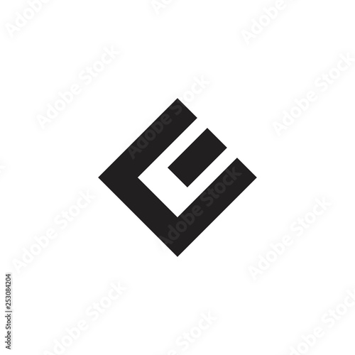 letters ce simple square line geometric logo vector