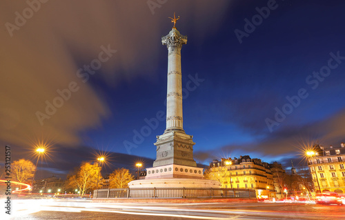 The July Column on Bastille square in Paris, France.