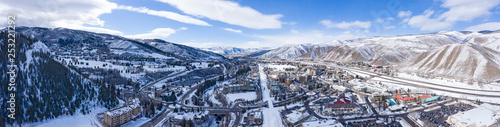 Avon Colorado USA Winter Panoramic View Ski Resort Town Snowy Mountain Peaks
