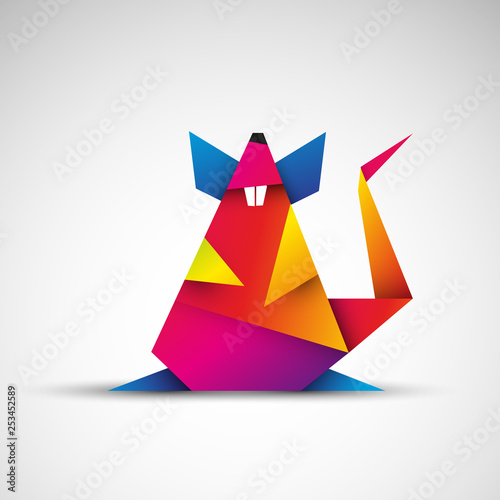 szczur origami wektor
