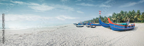 Fishing boats on the beach, South India
