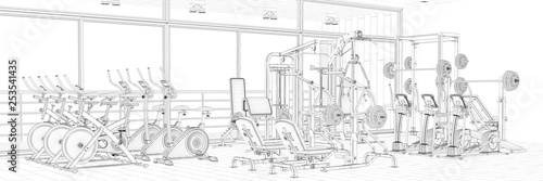 Entwicklung und Planung von Fitnesscenter als CAD