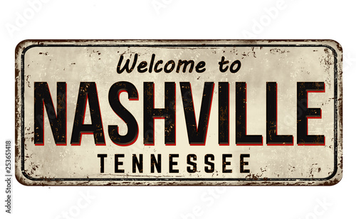 Welcome to Nashville vintage rusty metal sign
