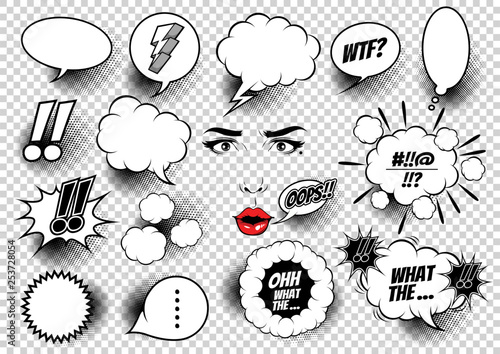 comic speech bubbles , doodle art, Vector illustration, you can place relevant content on the area.