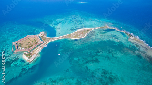 aerial view of Dry Tortugas in Key West Florida