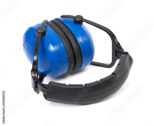 Hearing protection blue ear muffs