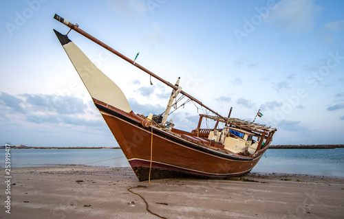 old dhow on the beach