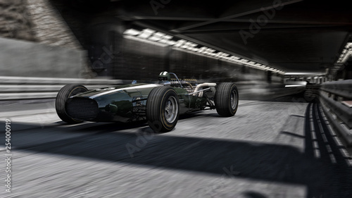 old f1 racecar 3d render