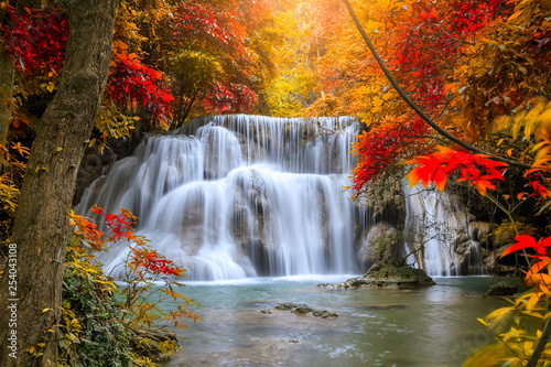 Huai Mae Khamin Waterfall tier 3, Khuean Srinagarindra National Park, Kanchanaburi, Thailand