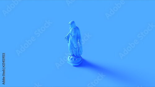 Blue Virgin Mary Mother of Jesus Statue 3d illustration 3d render