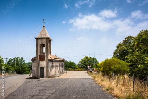 Small chapel in Sicily on a north road to the majestic volcano Etna