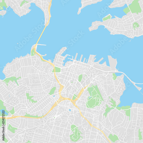 Downtown vector map of Auckland, New Zealand