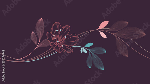 Abstract gentle floral seamless pattern with clivia flowers and bright leaves. Vector element for the design of wallpaper for walls, packaging.