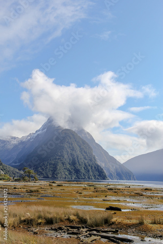 milford sound mitre peak south island in new zealand
