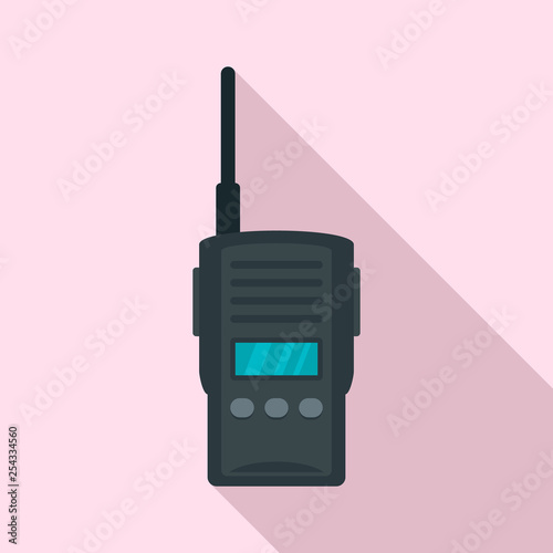 Walkie talkie icon. Flat illustration of walkie talkie vector icon for web design