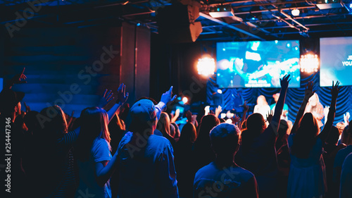 crowd of people at worship concert